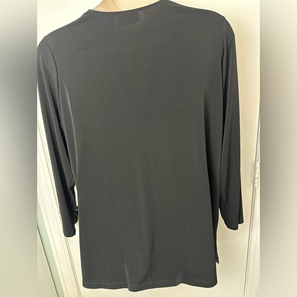 Quacker Factory Sequin Sparkle Long Sleeve Holiday Top Size 1X #1516 - Picture 2 of 9